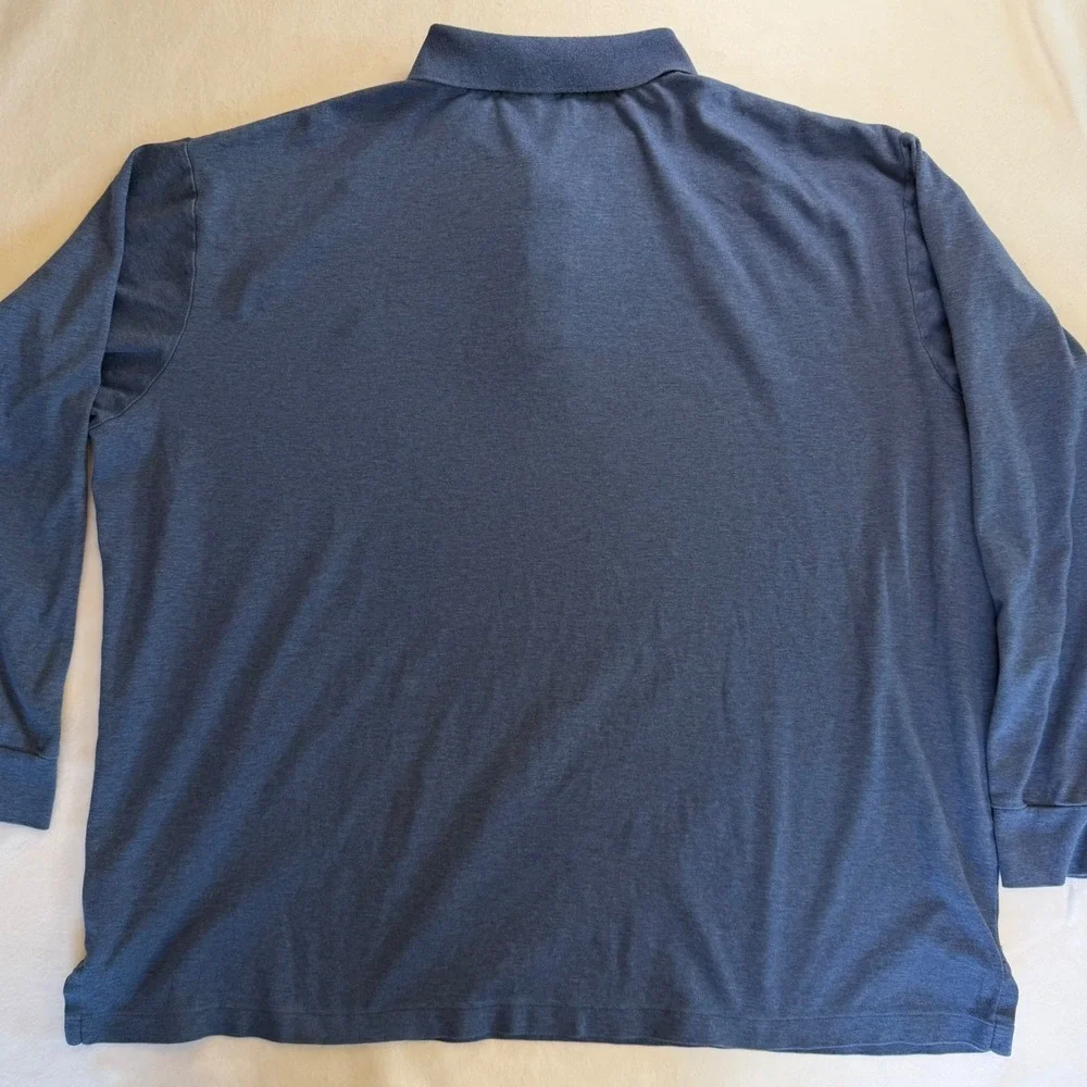 Polo Ralph Lauren‎ Long Sleeve Polo Men's 2XLT Blue Flesh-Toned Pony Logo Preppy